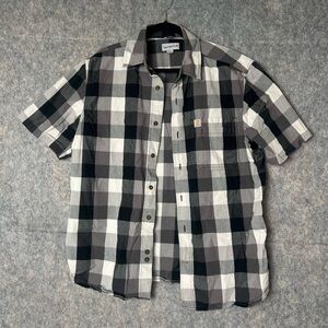 Carhartt Men Size Large‎ Short Sleeve Plaid Button Down Casual Shirt